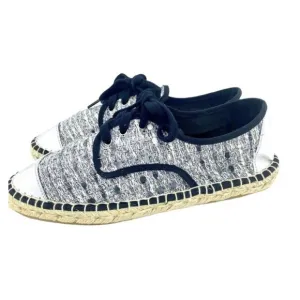Cuplé Women's Lace Up Espadrille Shoes Silver Metallic Flats SZ 40 EU 9 US NIB