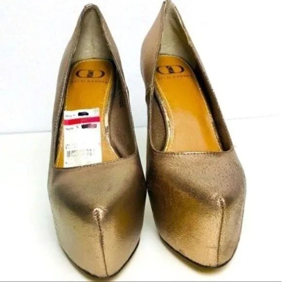 DAGGER Rose Gold metallic sz6M platform stiletto heels BoxI