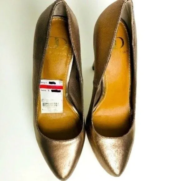 DAGGER Rose Gold metallic sz6M platform stiletto heels BoxI
