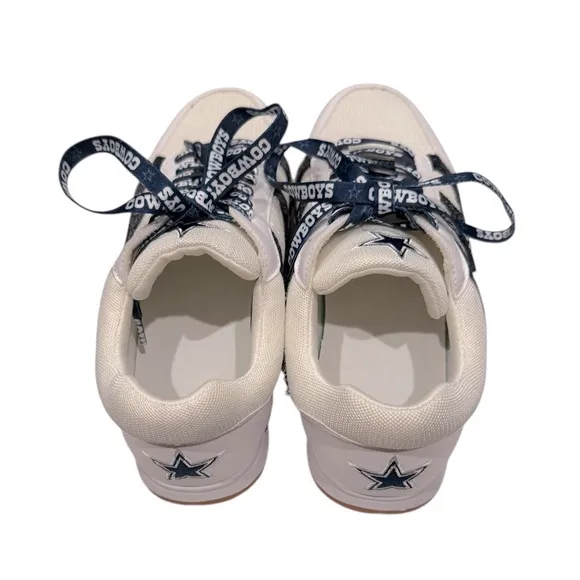 Dallas Cowboys Cuce Glitter Sneakers Women’s Size 8 White Excellent Fan Gear