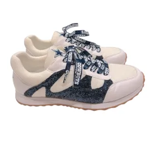 Dallas Cowboys Cuce Glitter Sneakers Women’s Size 8 White Excellent Fan Gear