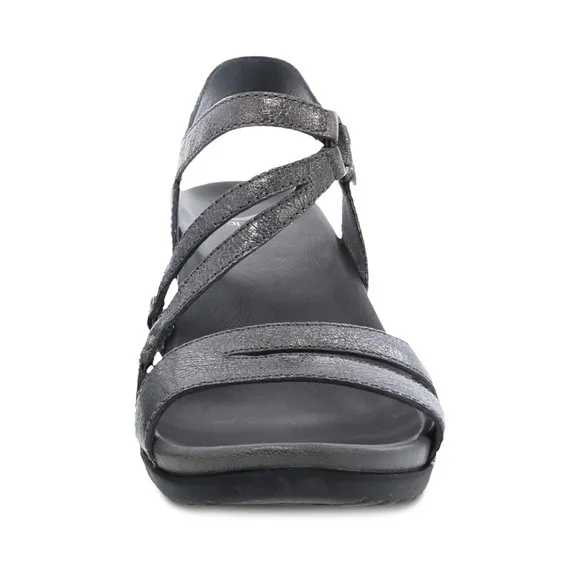 Dansko Addyson Strappy Wedge Sandals in Pewter Size 38 / US 7.5 - 8