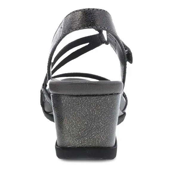 Dansko Addyson Strappy Wedge Sandals in Pewter Size 38 / US 7.5 - 8