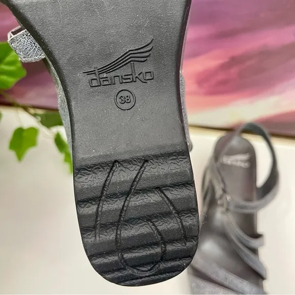 Dansko Addyson Strappy Wedge Sandals in Pewter Size 38 / US 7.5 - 8