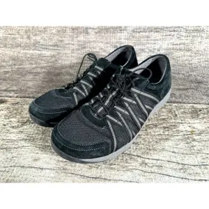 Dansko Honor Suede Women’s Size 40 Black Leather/Fabric Bungee Tie Sneakers
