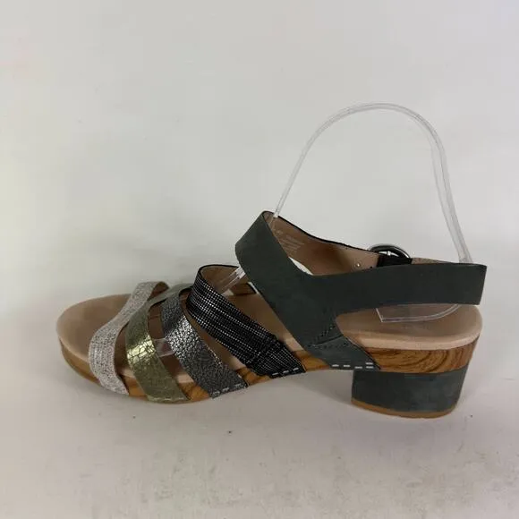 Dansko Maribeth Sandal Women's 9.5 Multicolor Leather Hook &amp; Loop Open Toe