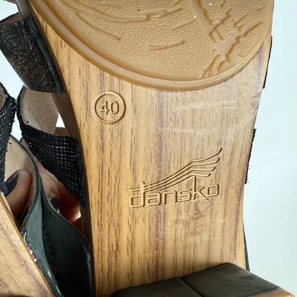 Dansko Maribeth Sandal Women's 9.5 Multicolor Leather Hook &amp; Loop Open Toe