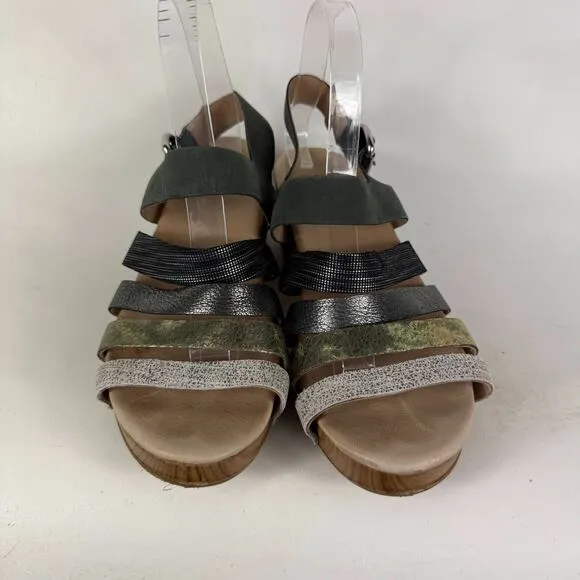 Dansko Maribeth Sandal Women's 9.5 Multicolor Leather Hook &amp; Loop Open Toe