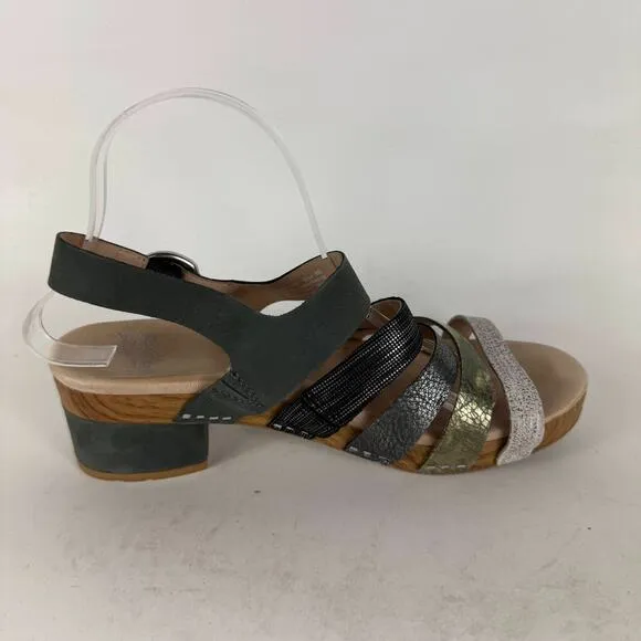 Dansko Maribeth Sandal Women's 9.5 Multicolor Leather Hook &amp; Loop Open Toe