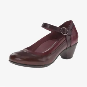 Dansko Mary Jane Heels Pumps Womens 40 Brown Burgundy Leather Cottagecore Shoes