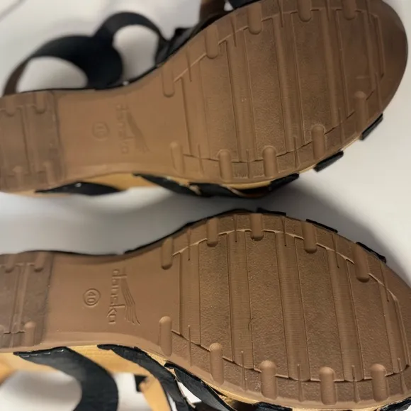 Dansko Tinley Black Leather Sandals 40