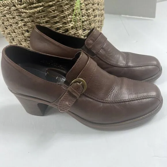 Dansko Women's Brown Leather Dress Shoes Heels Pumps Size 40 US 9.5-10 Booties