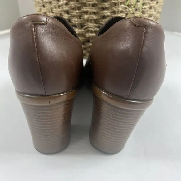Dansko Women's Brown Leather Dress Shoes Heels Pumps Size 40 US 9.5-10 Booties