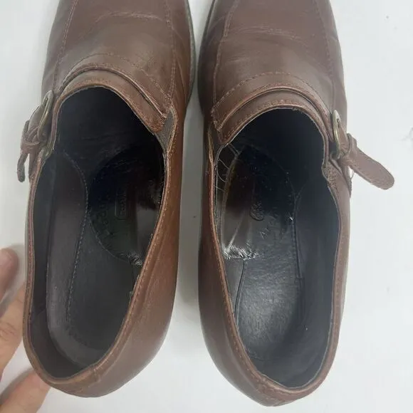Dansko Women's Brown Leather Dress Shoes Heels Pumps Size 40 US 9.5-10 Booties