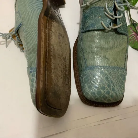 David Eden Lizard Lace-Up Mens Dress Shoes size 11