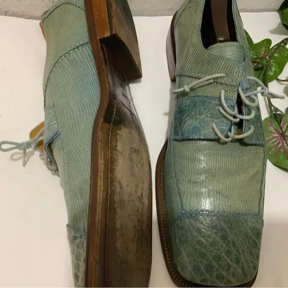 David Eden Lizard Lace-Up Mens Dress Shoes size 11