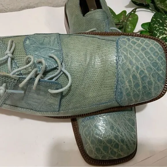 David Eden Lizard Lace-Up Mens Dress Shoes size 11