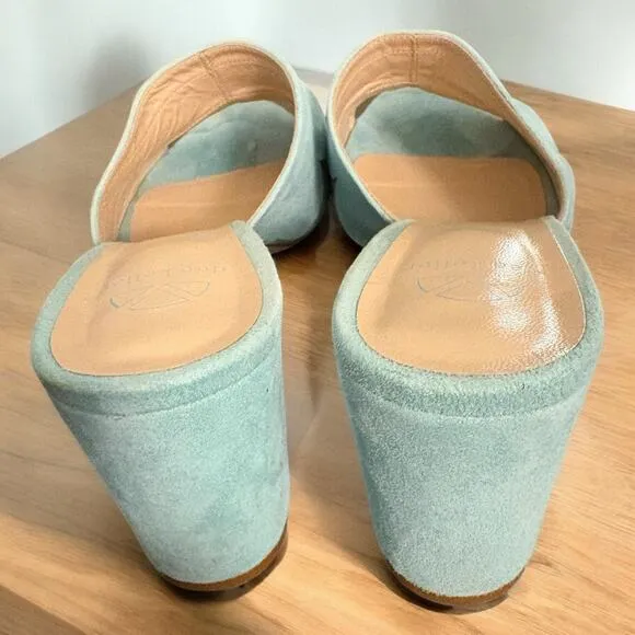 Dee Keller Scala Scalloped Suede Mule Heeled Sandals Size 39.5
