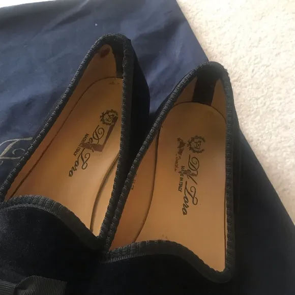 [Del Toro] black velvet shoes with bow tie