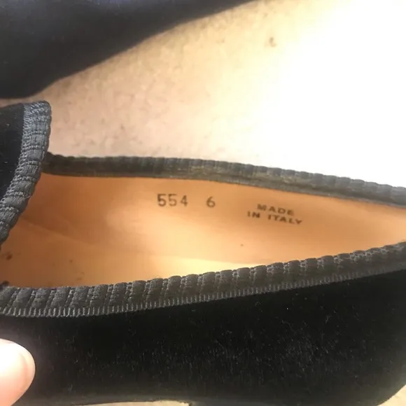 [Del Toro] black velvet shoes with bow tie