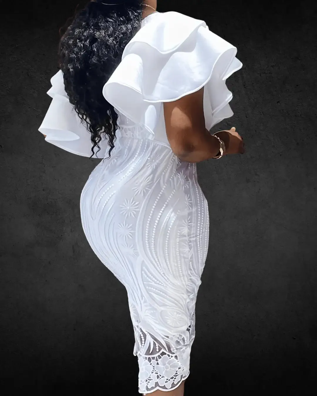 Designer Plus Size One-Shoulder A-Line Wedding Dress with Zipper Detail, Non-Stretch Polyester Fabric
