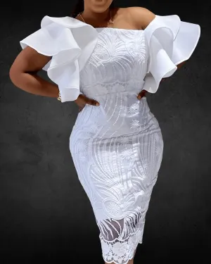 Designer Plus Size One-Shoulder A-Line Wedding Dress with Zipper Detail, Non-Stretch Polyester Fabric