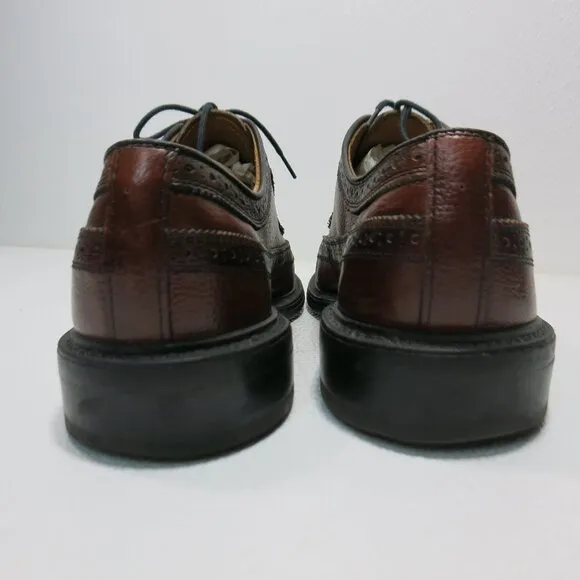 Dexter Pebble Grained Long Wingtip Dress Oxfords Footwear Men's Shoes Sz 9.5 E