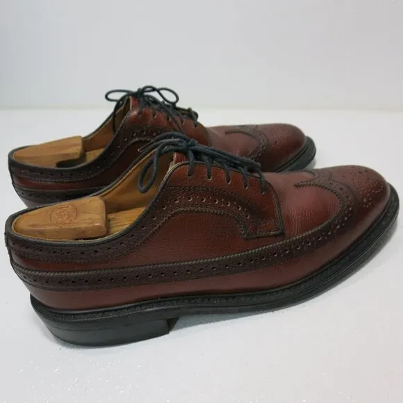 Dexter Pebble Grained Long Wingtip Dress Oxfords Footwear Men's Shoes Sz 9.5 E