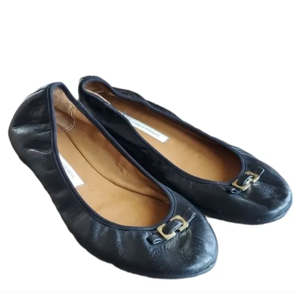 Diane Von Furstenberg Women  leather ballets flats shoes sz 8M