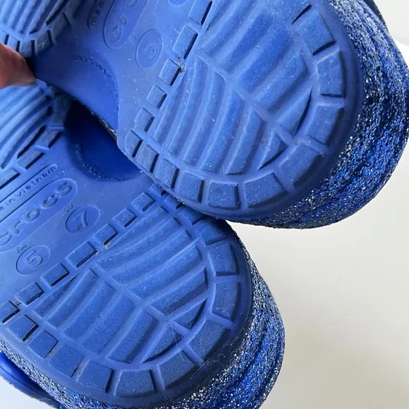 Disney Crocs Sorcerer Mickey Mouse Make a Wish Blue Glitter Clogs Shoes Size 7
