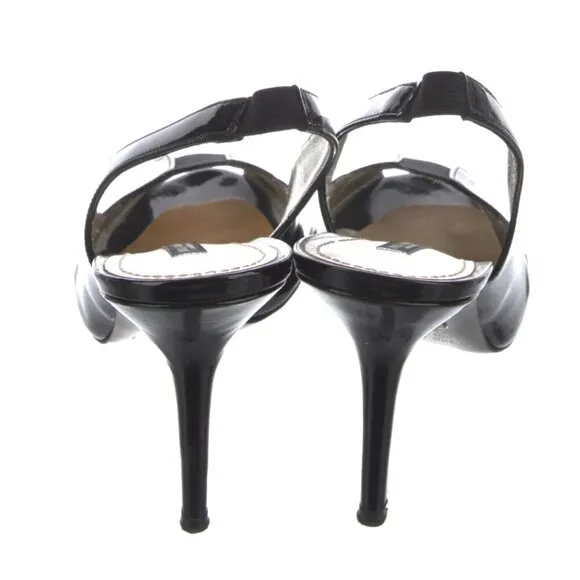 Dolce &amp; Gabbana Black Patent Leather Slingback Pumps Sz 10 | IT 40