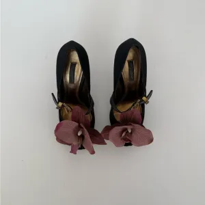 Dolce &amp; Gabbana heels shoes orchid butterfly size 36.5 6.5 Y2K Carrie Bradshaw