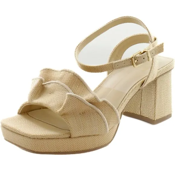 Dolce Vita Cheer Elegant Beige Block Heel Sandals sz 9.5 nwob