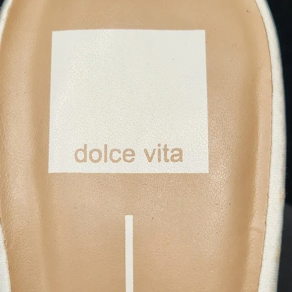 Dolce Vita heeled mules 8 white satin Patton bow pearls pointed toe new $160