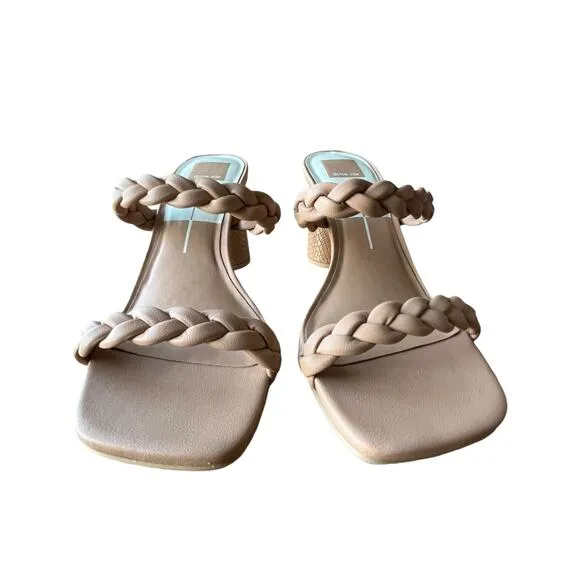 Dolce Vita Naira Woven Sandals Size 9 Cafe Stella Tan Stacked Heels NWT NIB