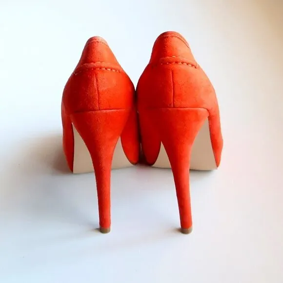 Dolce Vita Orange Suede Leather Platform Stiletto Heels / Pumps / Dress Shoes
