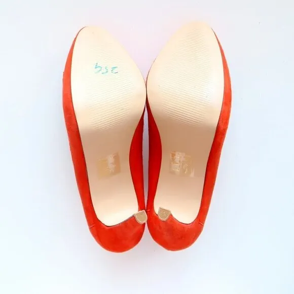 Dolce Vita Orange Suede Leather Platform Stiletto Heels / Pumps / Dress Shoes