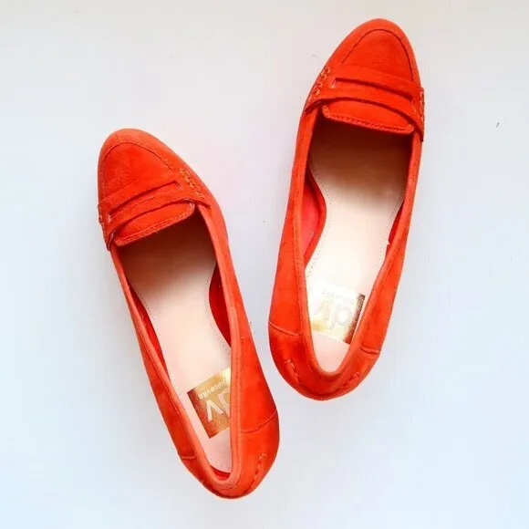 Dolce Vita Orange Suede Leather Platform Stiletto Heels / Pumps / Dress Shoes