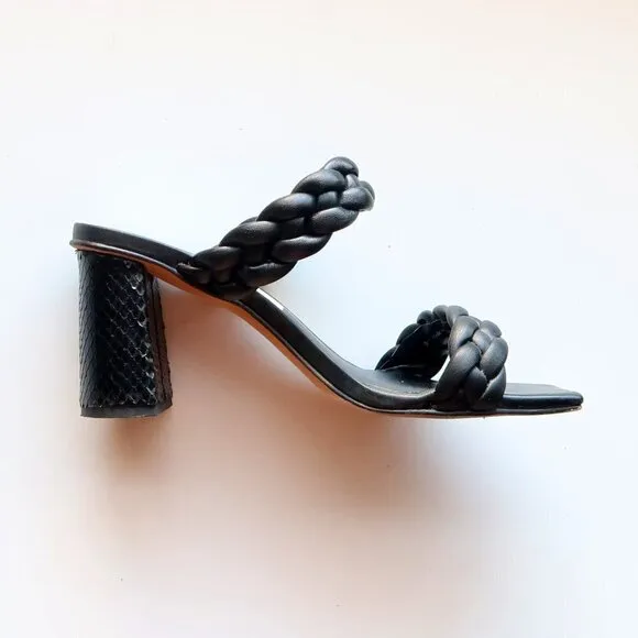 Dolce Vita Paily Heels Stella Black Block Heel Square Toe Mule Sandals Size 7