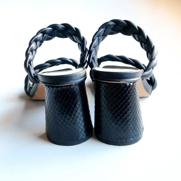 Dolce Vita Paily Heels Stella Black Block Heel Square Toe Mule Sandals Size 7