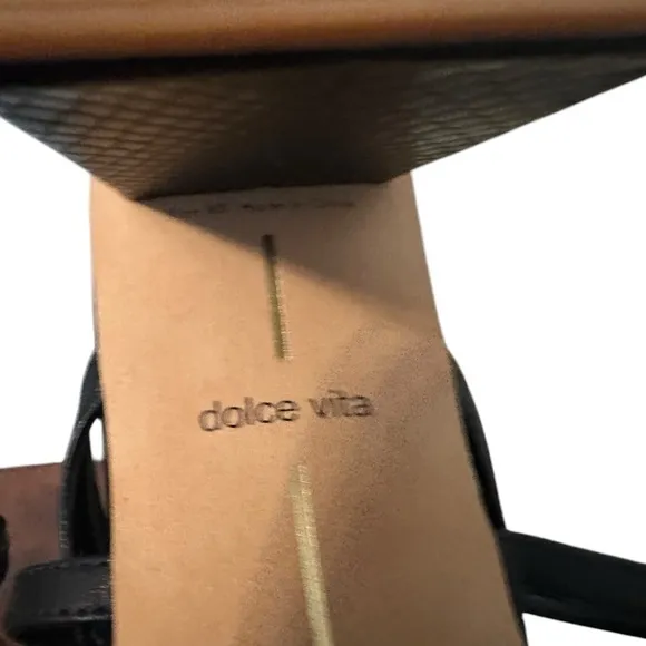 Dolce Vita Paroo Block Heel Ankle Strap Square Toe Heels Black Size 9.5