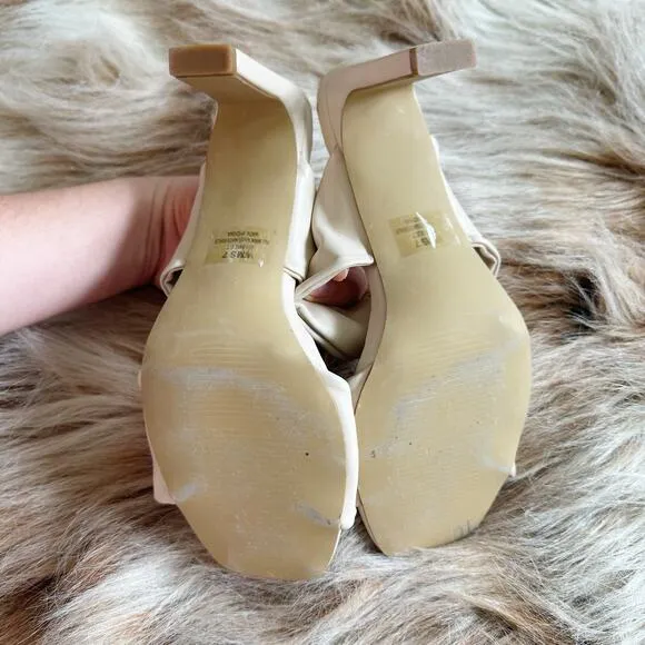 Dolce Vita Scarlet Twist Strap Heeled Sandals Beige Size 7