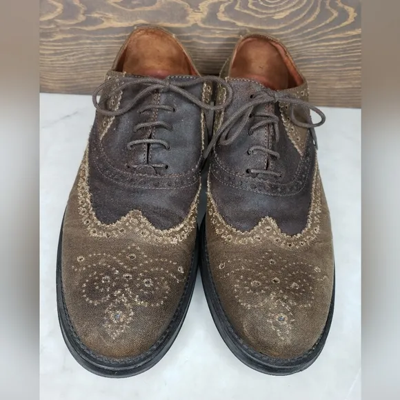 Donald j pilner oxford mens dress shoes brown made in Italy size 8.5
