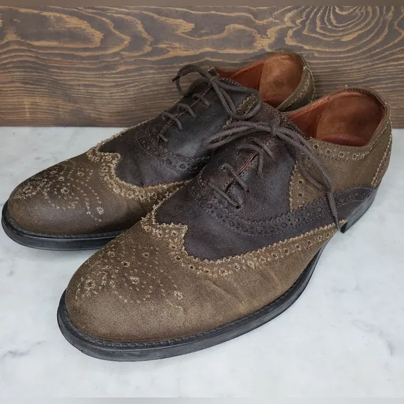 Donald j pilner oxford mens dress shoes brown made in Italy size 8.5