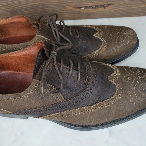 Donald j pilner oxford mens dress shoes brown made in Italy size 8.5