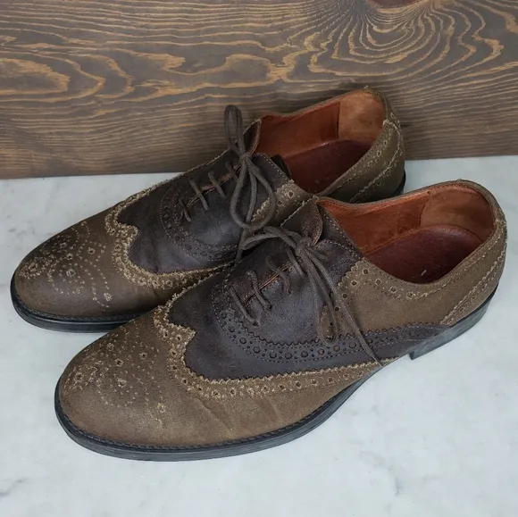 Donald j pilner oxford mens dress shoes brown made in Italy size 8.5
