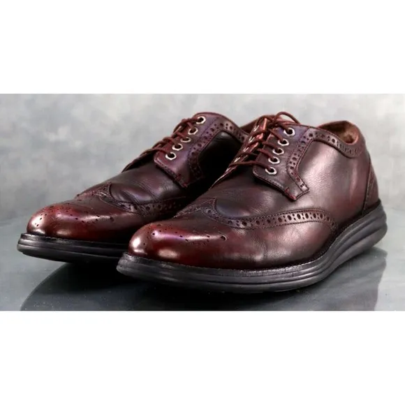 Donald J PLiner EVEB-SXSX Men's Wingtip Dress Shoes Size 9.5 EU 9 Leather Cognac