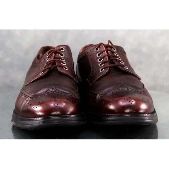 Donald J PLiner EVEB-SXSX Men's Wingtip Dress Shoes Size 9.5 EU 9 Leather Cognac