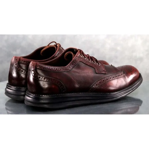 Donald J PLiner EVEB-SXSX Men's Wingtip Dress Shoes Size 9.5 EU 9 Leather Cognac