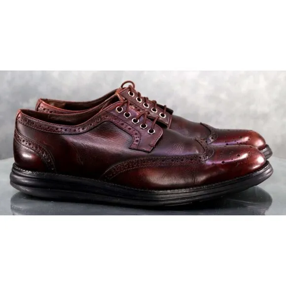 Donald J PLiner EVEB-SXSX Men's Wingtip Dress Shoes Size 9.5 EU 9 Leather Cognac